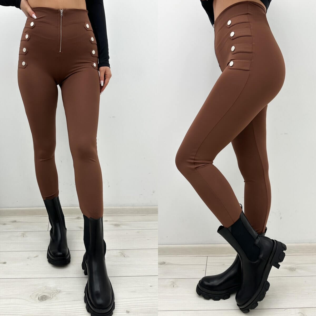 Legginsy z zipem i napami