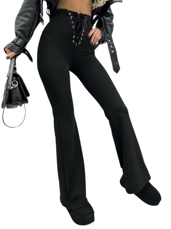 Legginsy dzwony z wiązaniem